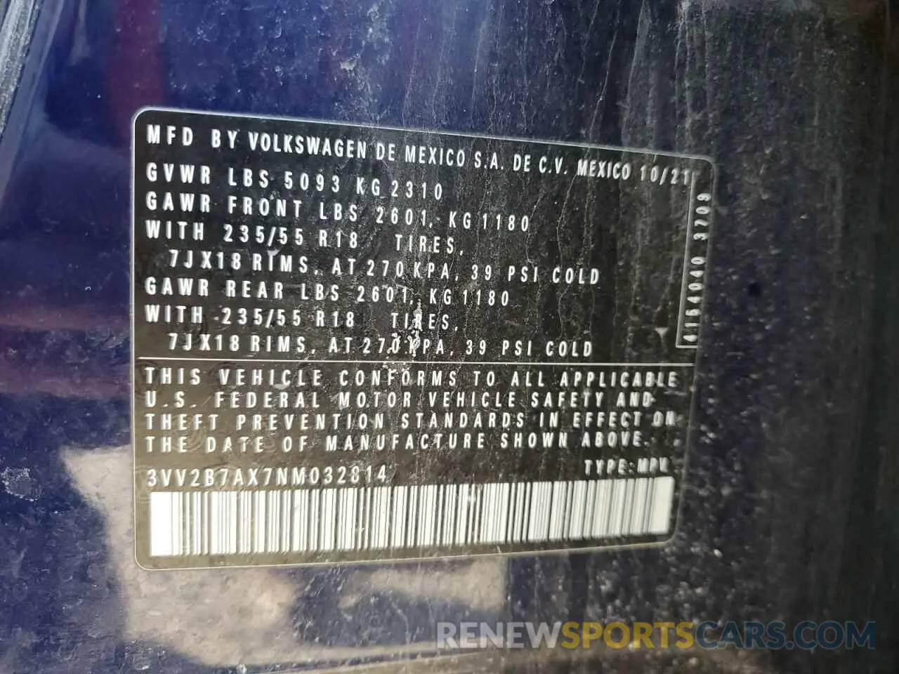 15 Фотография поврежденного автомобиля 3VV2B7AX7NM032814 VOLKSWAGEN TIGUAN 2022