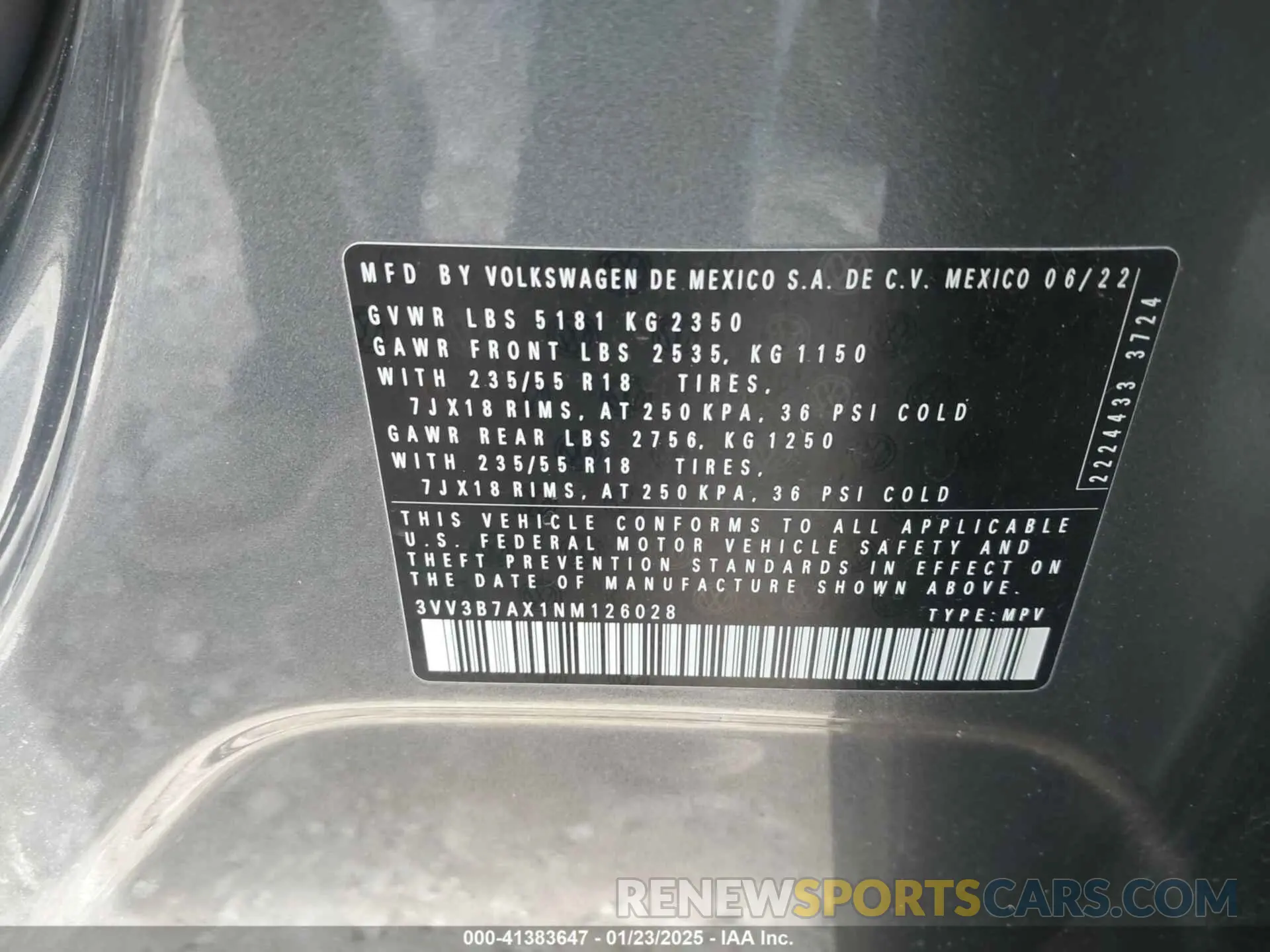 9 Photograph of a damaged car 3VV3B7AX1NM126028 VOLKSWAGEN TIGUAN 2022