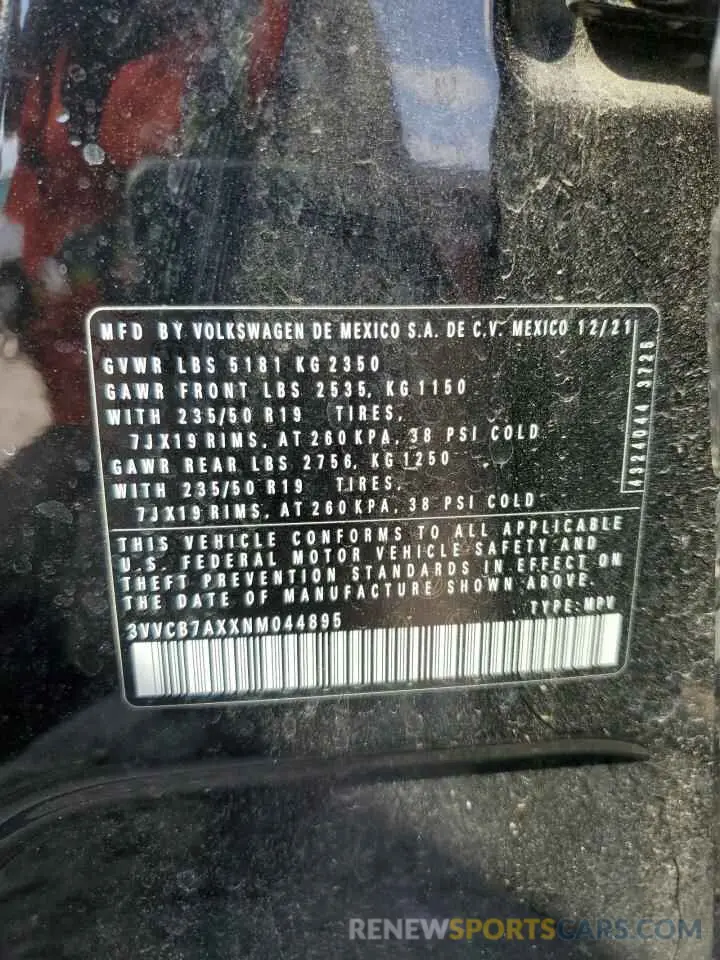 14 Photograph of a damaged car 3VVCB7AXXNM044895 VOLKSWAGEN TIGUAN 2022