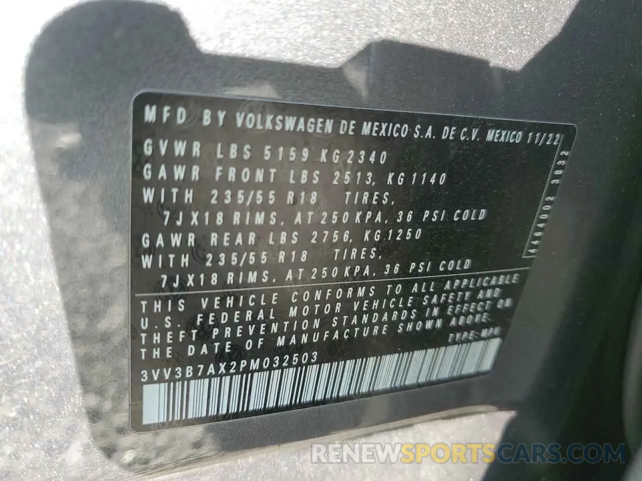 13 Фотография поврежденного автомобиля 3VV3B7AX2PM032503 VOLKSWAGEN TIGUAN 2023