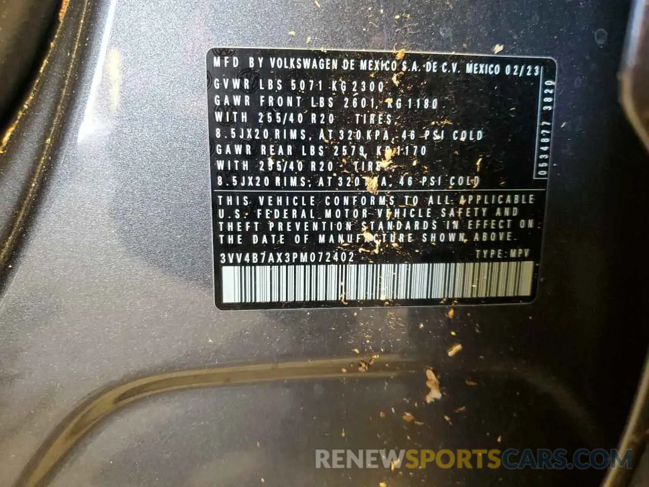 12 Фотография поврежденного автомобиля 3VV4B7AX3PM072402 VOLKSWAGEN TIGUAN 2023