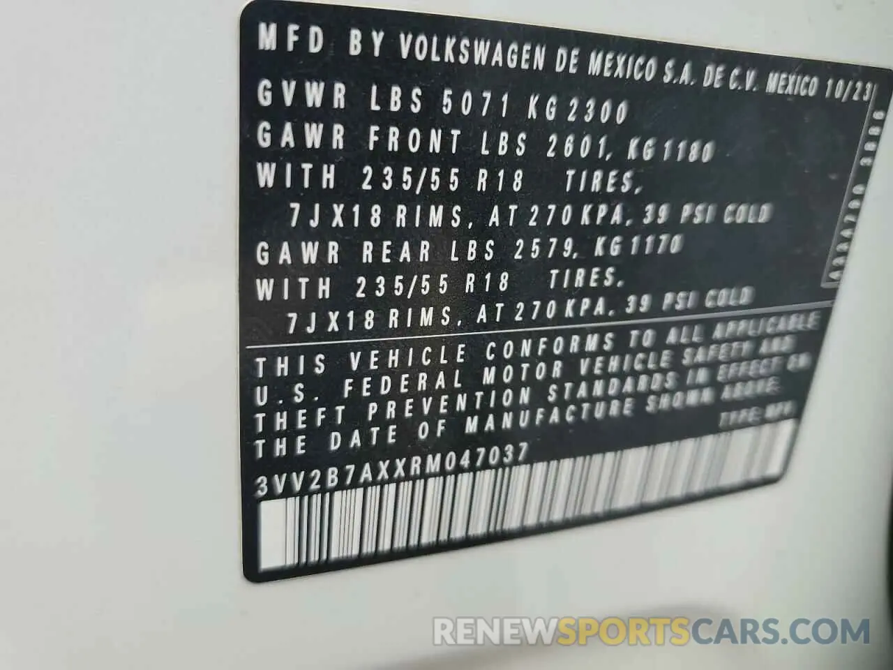 15 Фотография поврежденного автомобиля 3VV2B7AXXRM047037 VOLKSWAGEN TIGUAN 2024