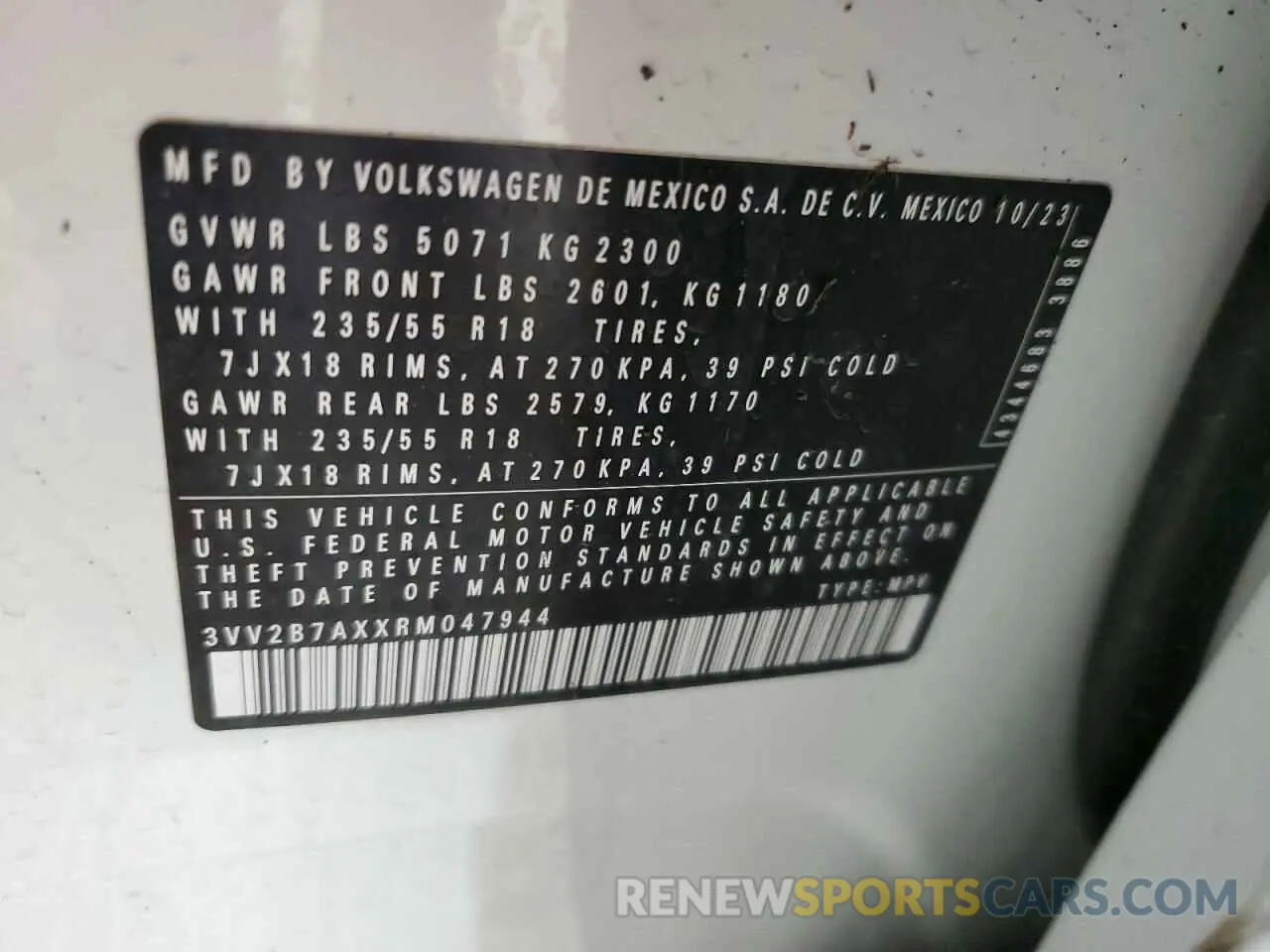15 Фотография поврежденного автомобиля 3VV2B7AXXRM047944 VOLKSWAGEN TIGUAN 2024