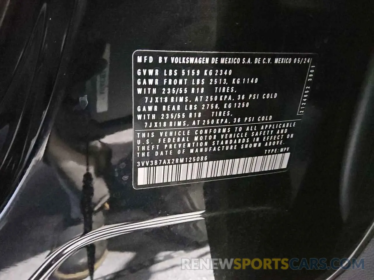 14 Фотография поврежденного автомобиля 3VV3B7AX2RM125086 VOLKSWAGEN TIGUAN 2024