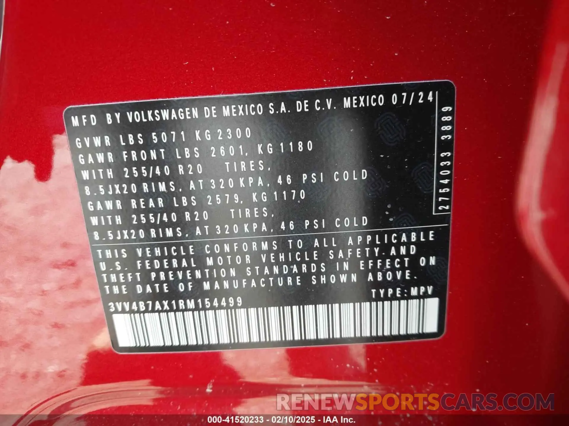9 Photograph of a damaged car 3VV4B7AX1RM154499 VOLKSWAGEN TIGUAN 2024
