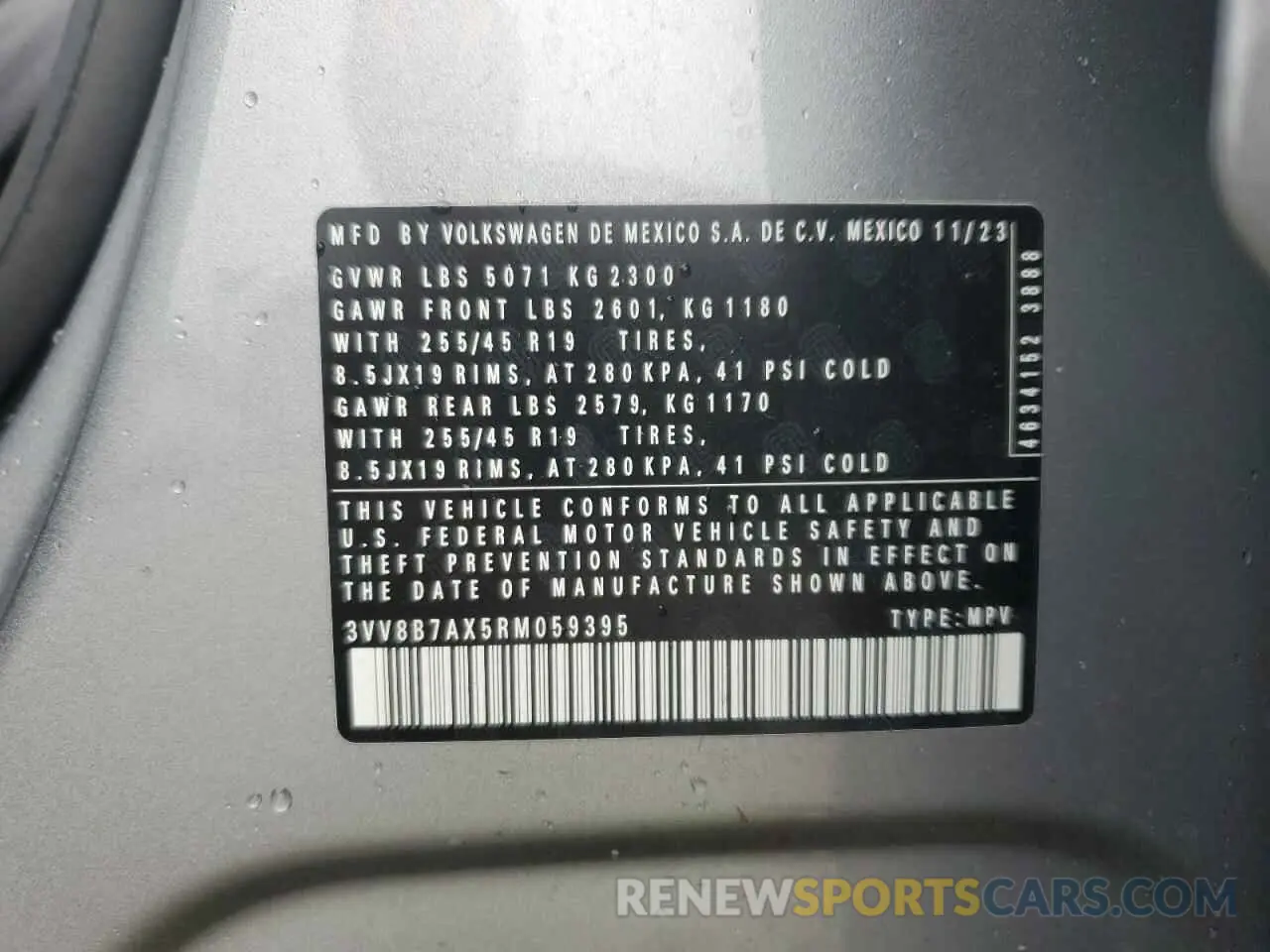 15 Фотография поврежденного автомобиля 3VV8B7AX5RM059395 VOLKSWAGEN TIGUAN 2024