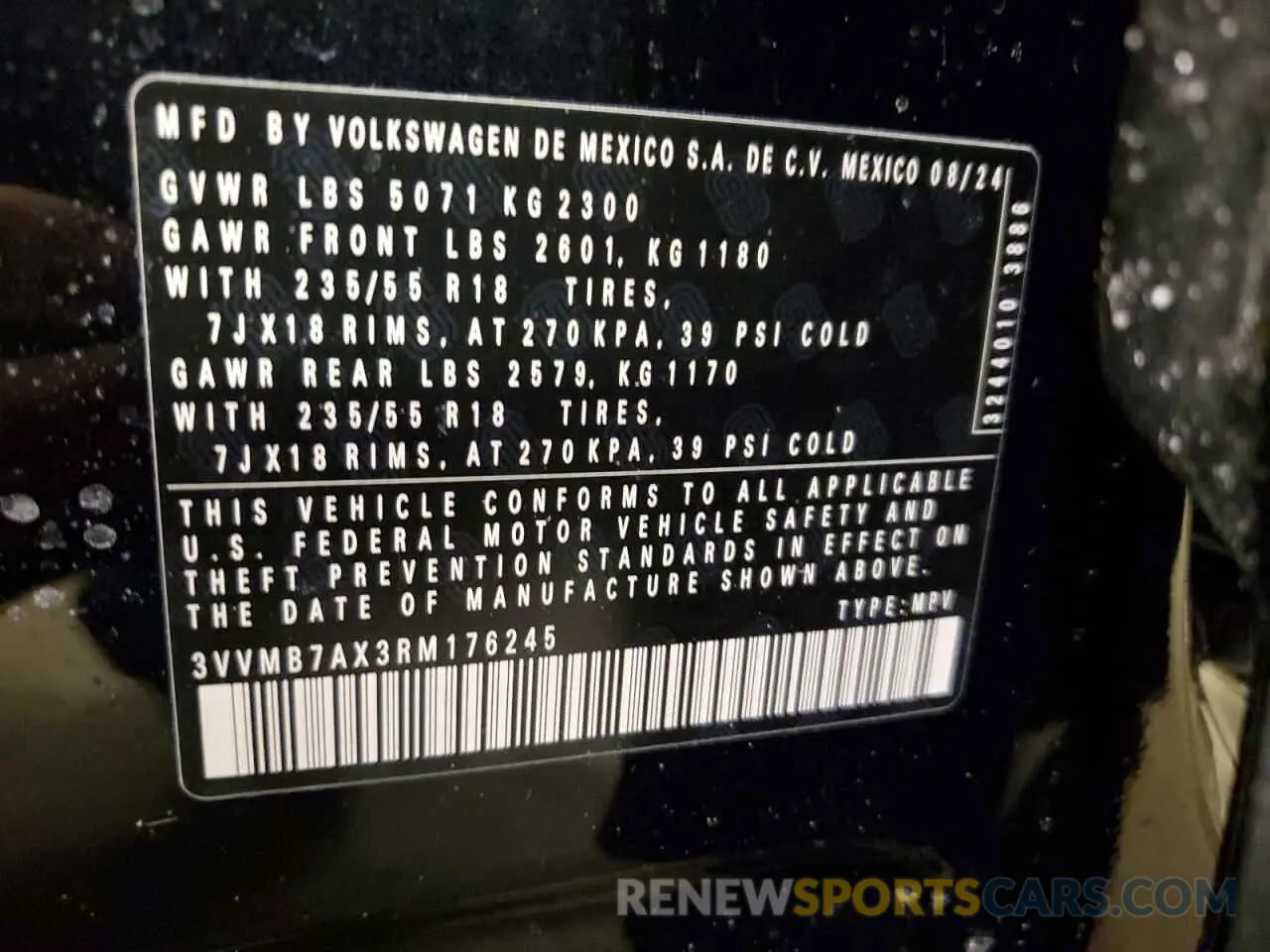 12 Фотография поврежденного автомобиля 3VVMB7AX3RM176245 VOLKSWAGEN TIGUAN 2024