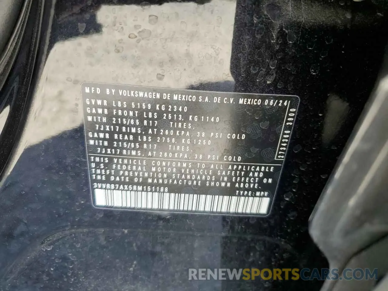 12 Photograph of a damaged car 3VVRB7AX5RM151188 VOLKSWAGEN TIGUAN 2024