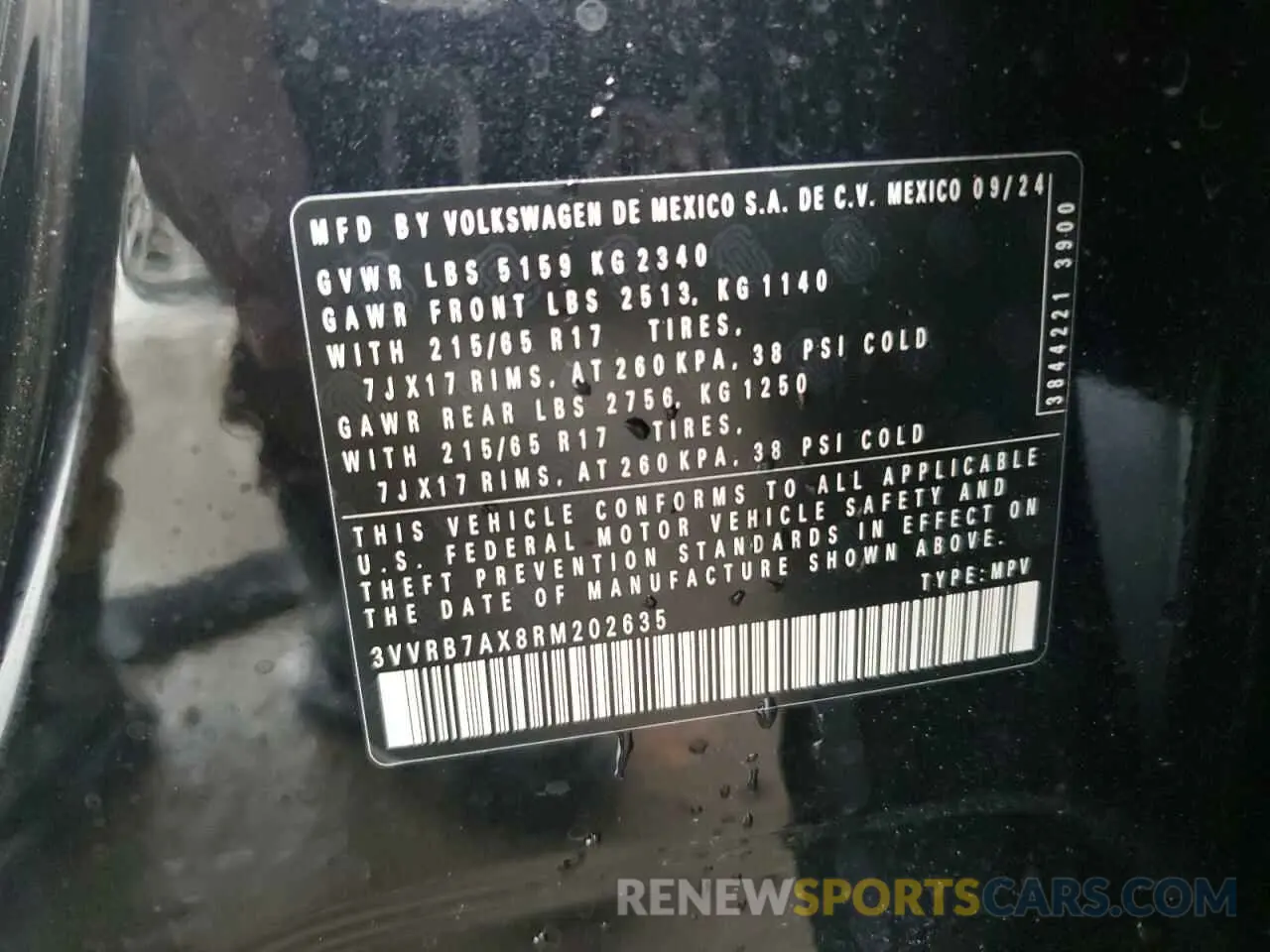 13 Фотография поврежденного автомобиля 3VVRB7AX8RM202635 VOLKSWAGEN TIGUAN 2024