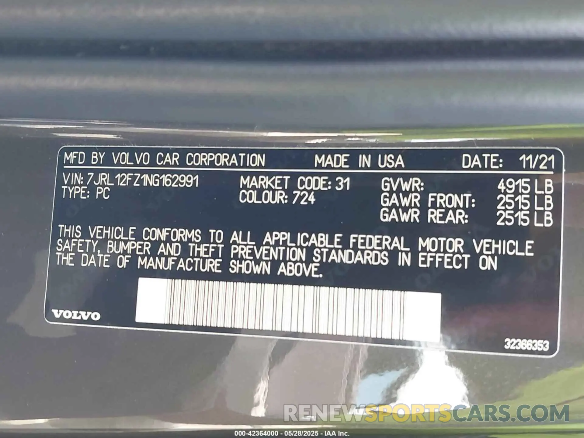 9 Фотография поврежденного автомобиля 7JRL12FZ1NG162991 VOLVO S60 2022
