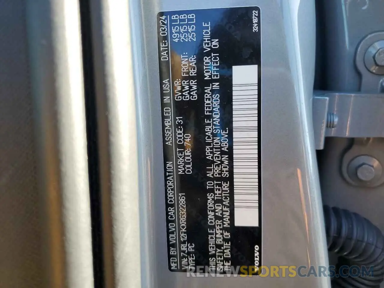 13 Фотография поврежденного автомобиля 7JRL12FKXRG322861 VOLVO S60 CORE 2024