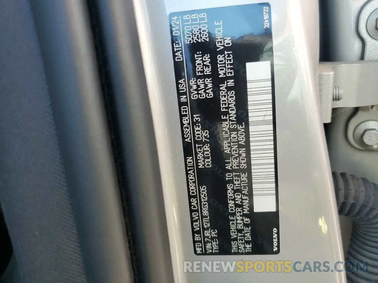 13 Фотография поврежденного автомобиля 7JRL12TL8RG312505 VOLVO S60 PLUS 2024