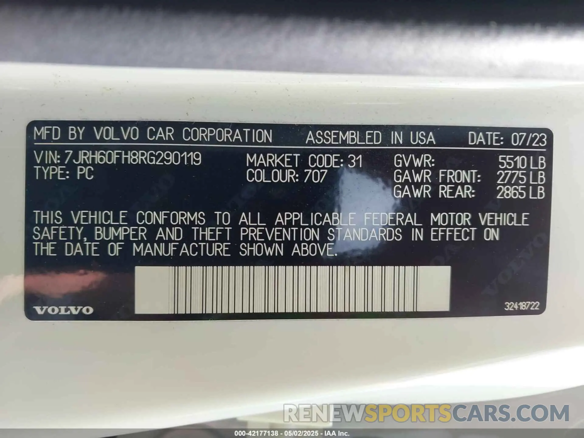 9 Photograph of a damaged car 7JRH60FH8RG290119 VOLVO S60 RECHARGE PLUG-IN HYBRID 2024