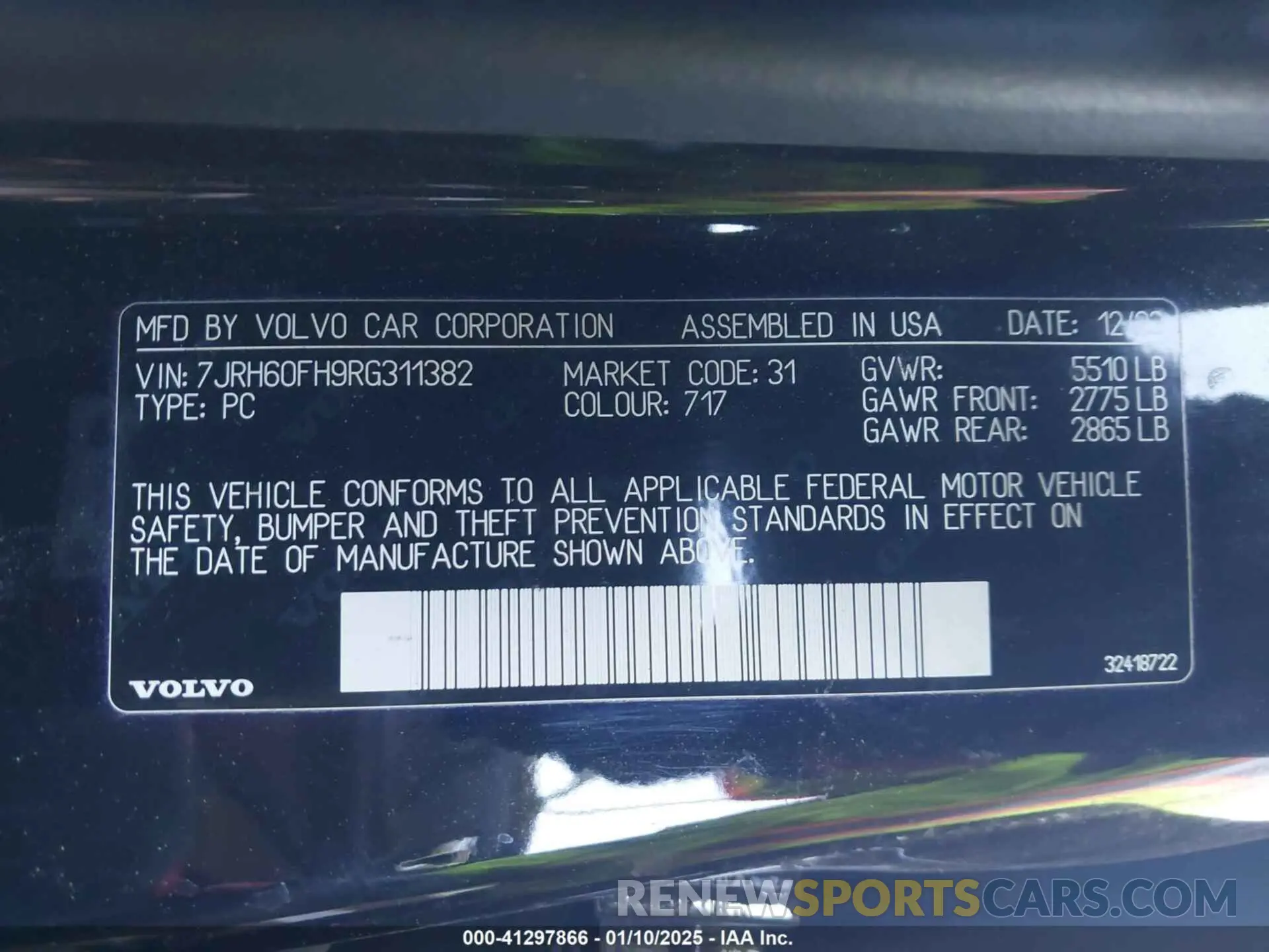 9 Фотография поврежденного автомобиля 7JRH60FH9RG311382 VOLVO S60 RECHARGE PLUG-IN HYBRID 2024