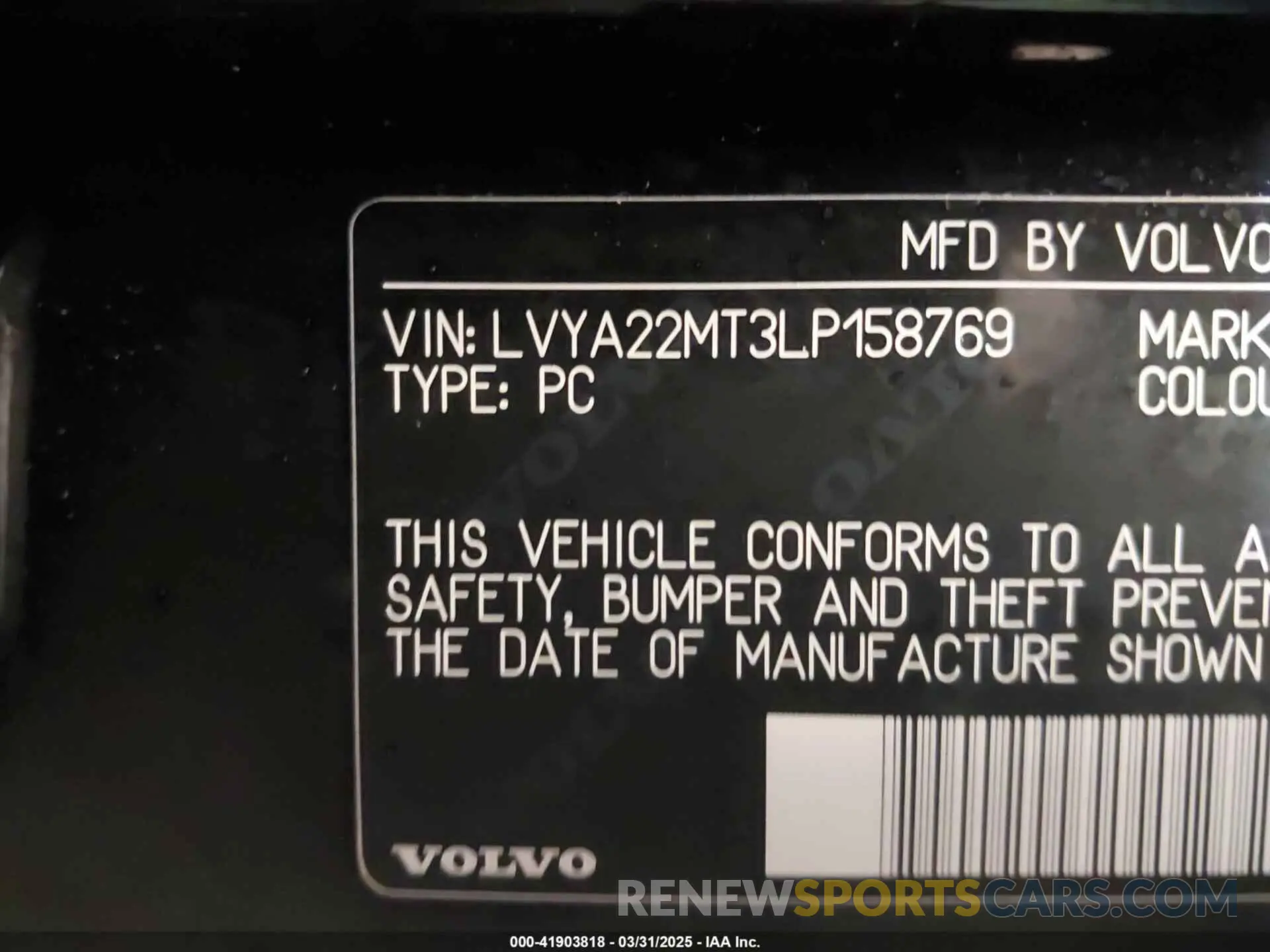 9 Фотография поврежденного автомобиля LVYA22MT3LP158769 VOLVO S90 2020