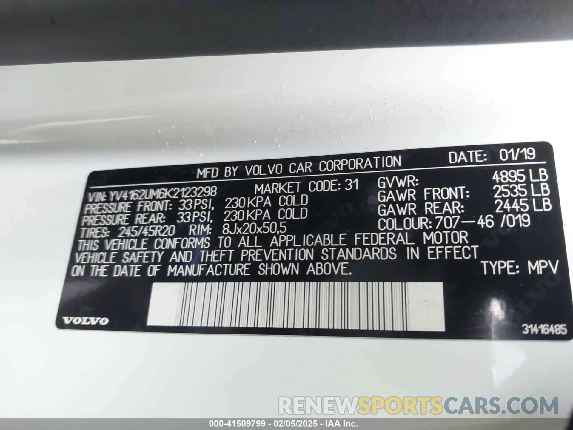 9 Фотография поврежденного автомобиля YV4162UM6K2123298 VOLVO XC40 2019