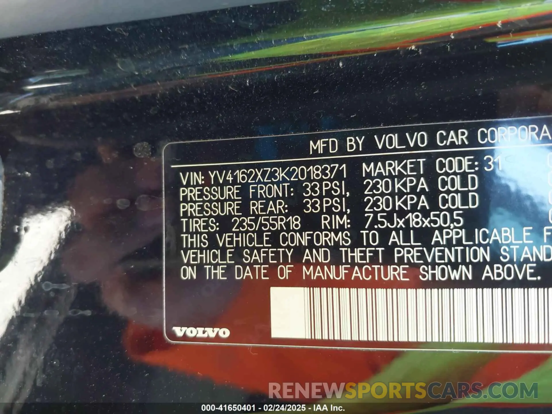 9 Photograph of a damaged car YV4162XZ3K2018371 VOLVO XC40 2019