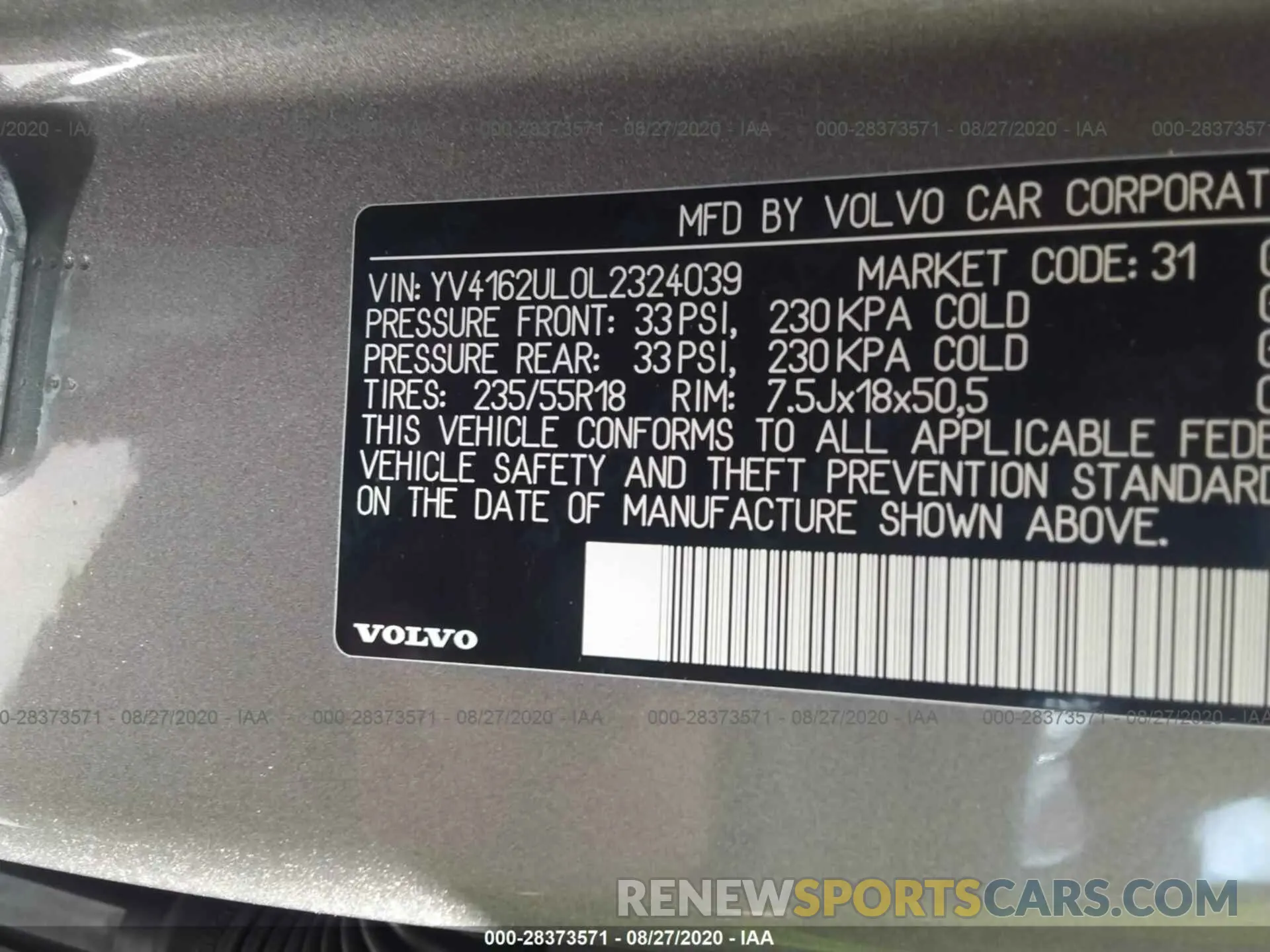 9 Photograph of a damaged car YV4162UL0L2324039 VOLVO XC40 2020