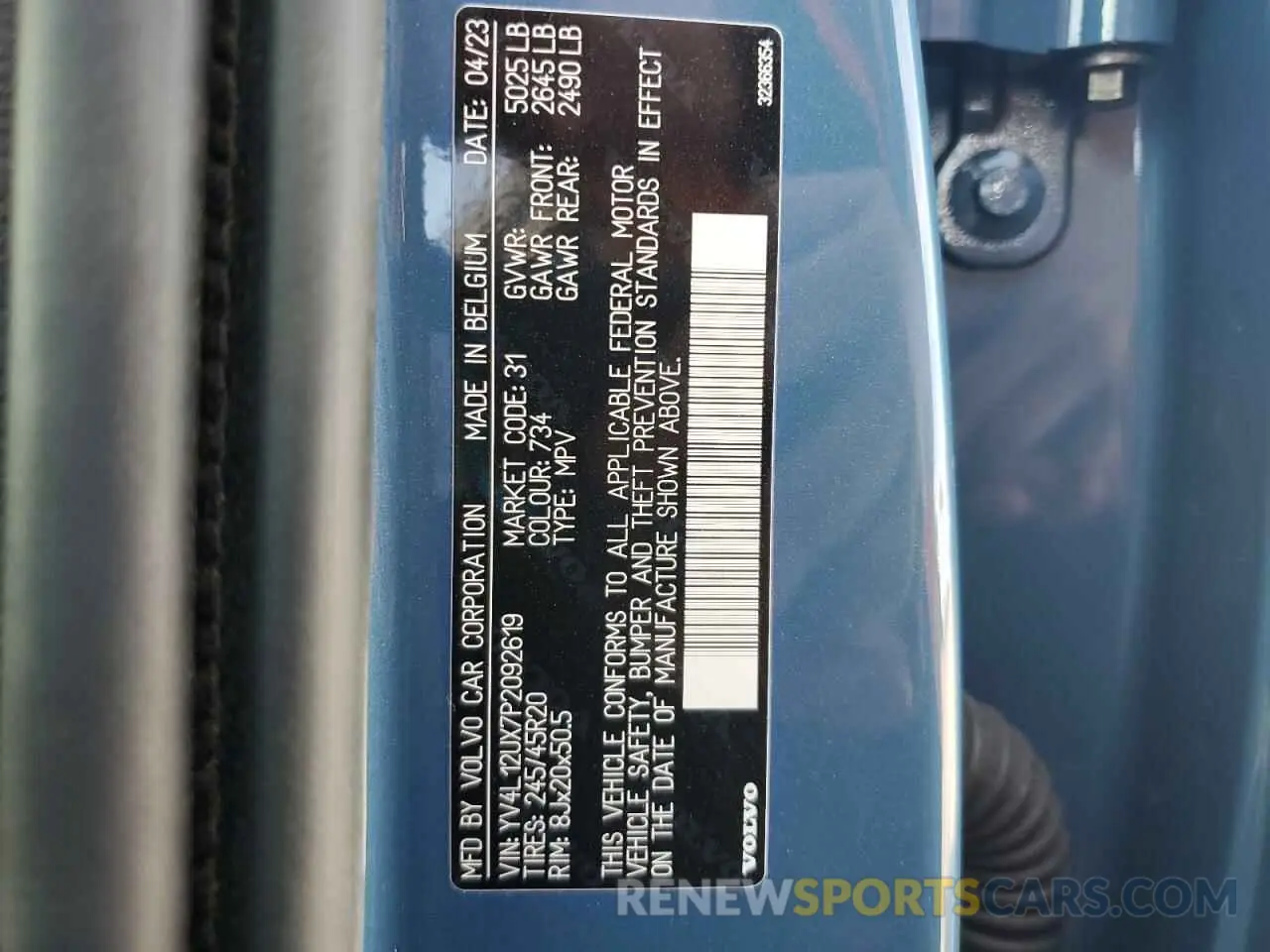 13 Фотография поврежденного автомобиля YV4L12UX7P2092619 VOLVO XC40 ULTIM 2023