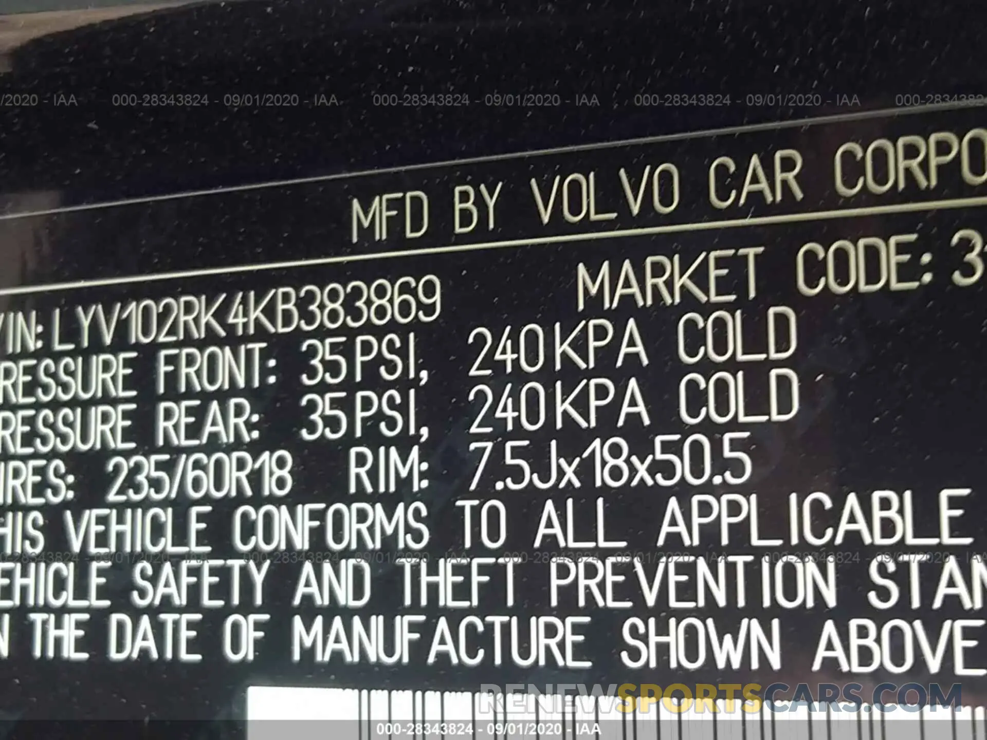 9 Photograph of a damaged car LYV102RK4KB383869 VOLVO XC60 2019
