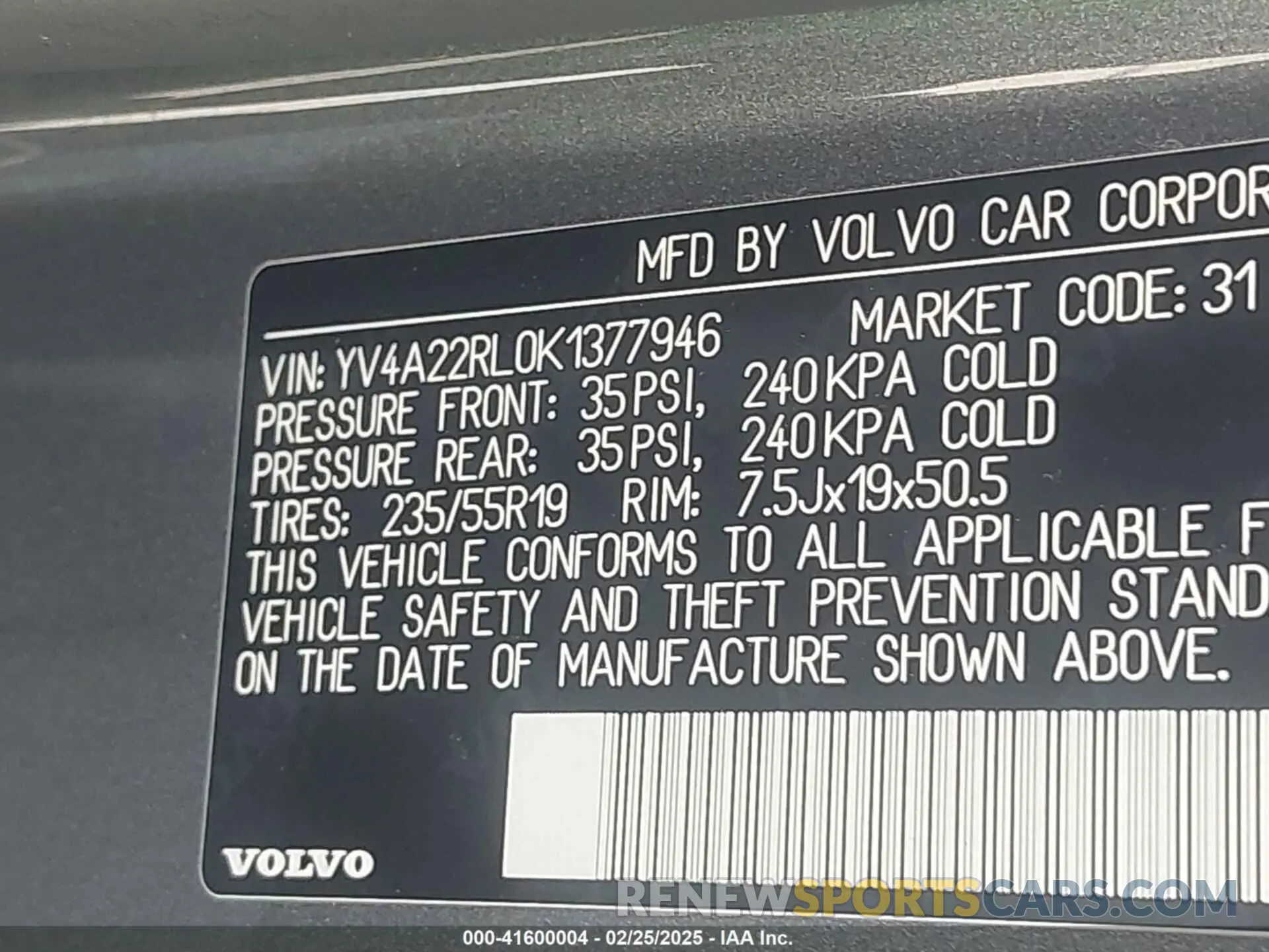 9 Photograph of a damaged car YV4A22RL0K1377946 VOLVO XC60 2019