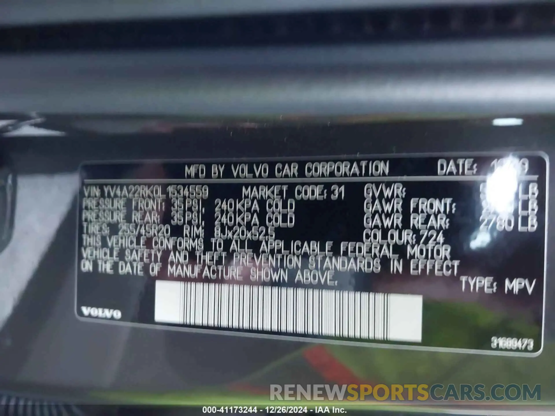 9 Фотография поврежденного автомобиля YV4A22RK0L1534559 VOLVO XC60 2020