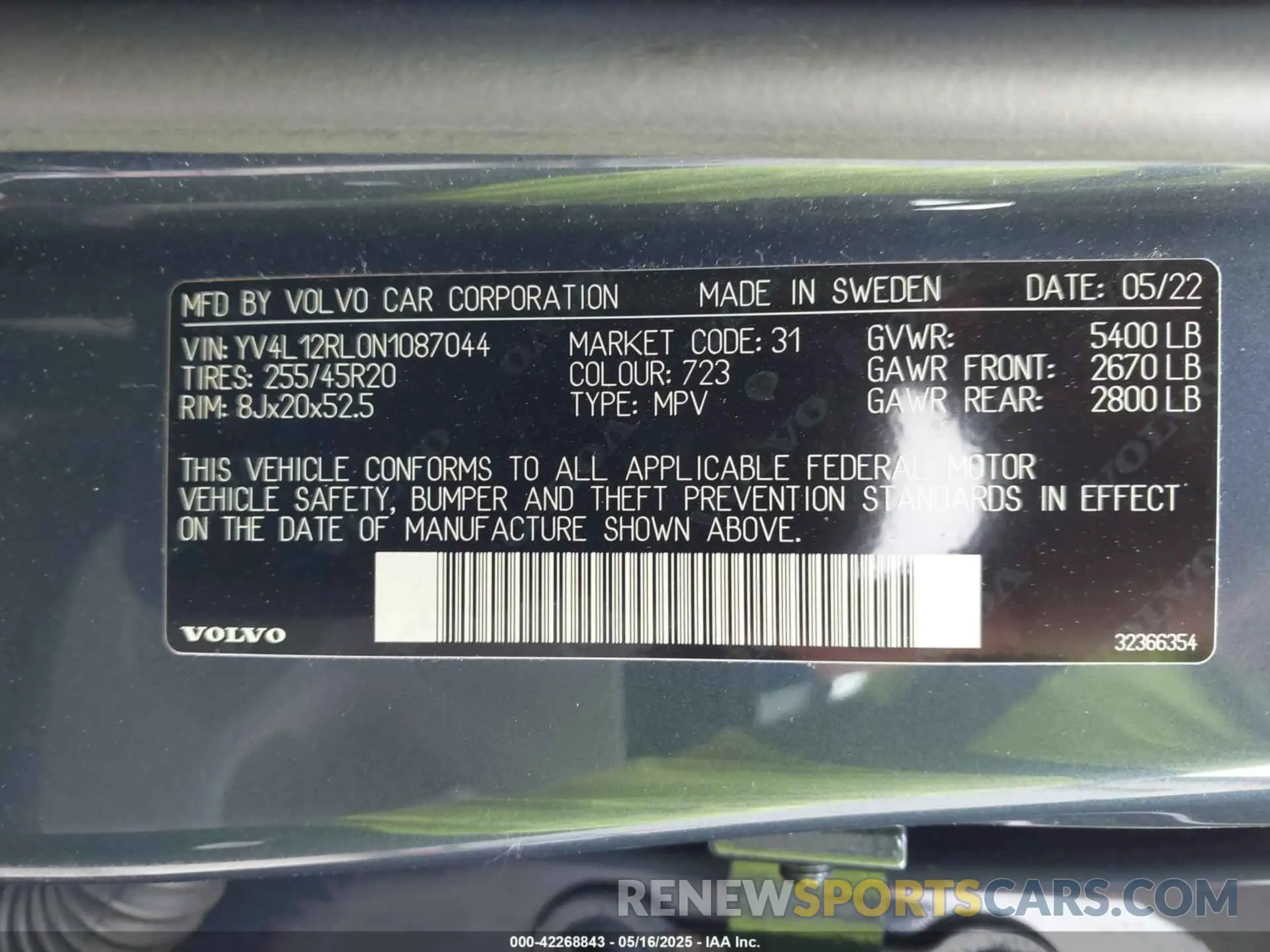 9 Фотография поврежденного автомобиля YV4L12RL0N1087044 VOLVO XC60 2022