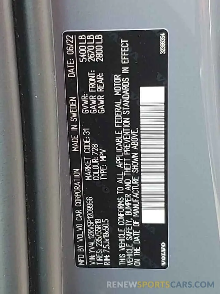 13 Фотография поврежденного автомобиля YV4L12RV5P1209966 VOLVO XC60 CORE 2023