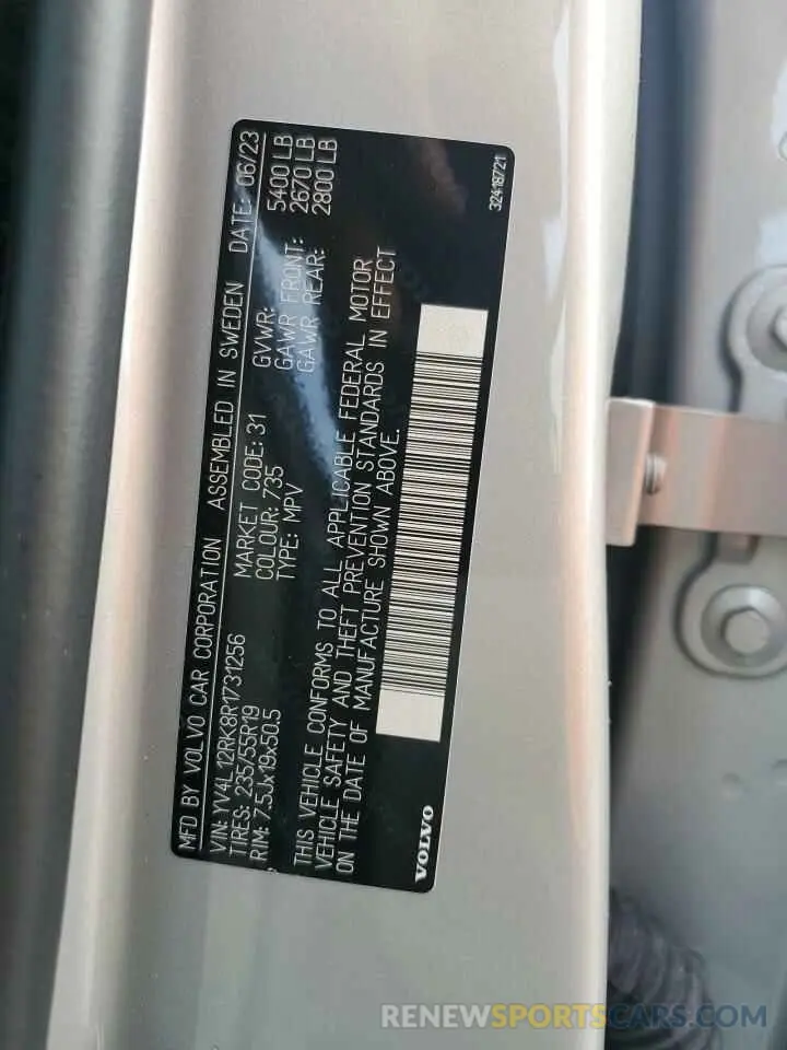 14 Photograph of a damaged car YV4L12RK8R1731256 VOLVO XC60 CORE 2024