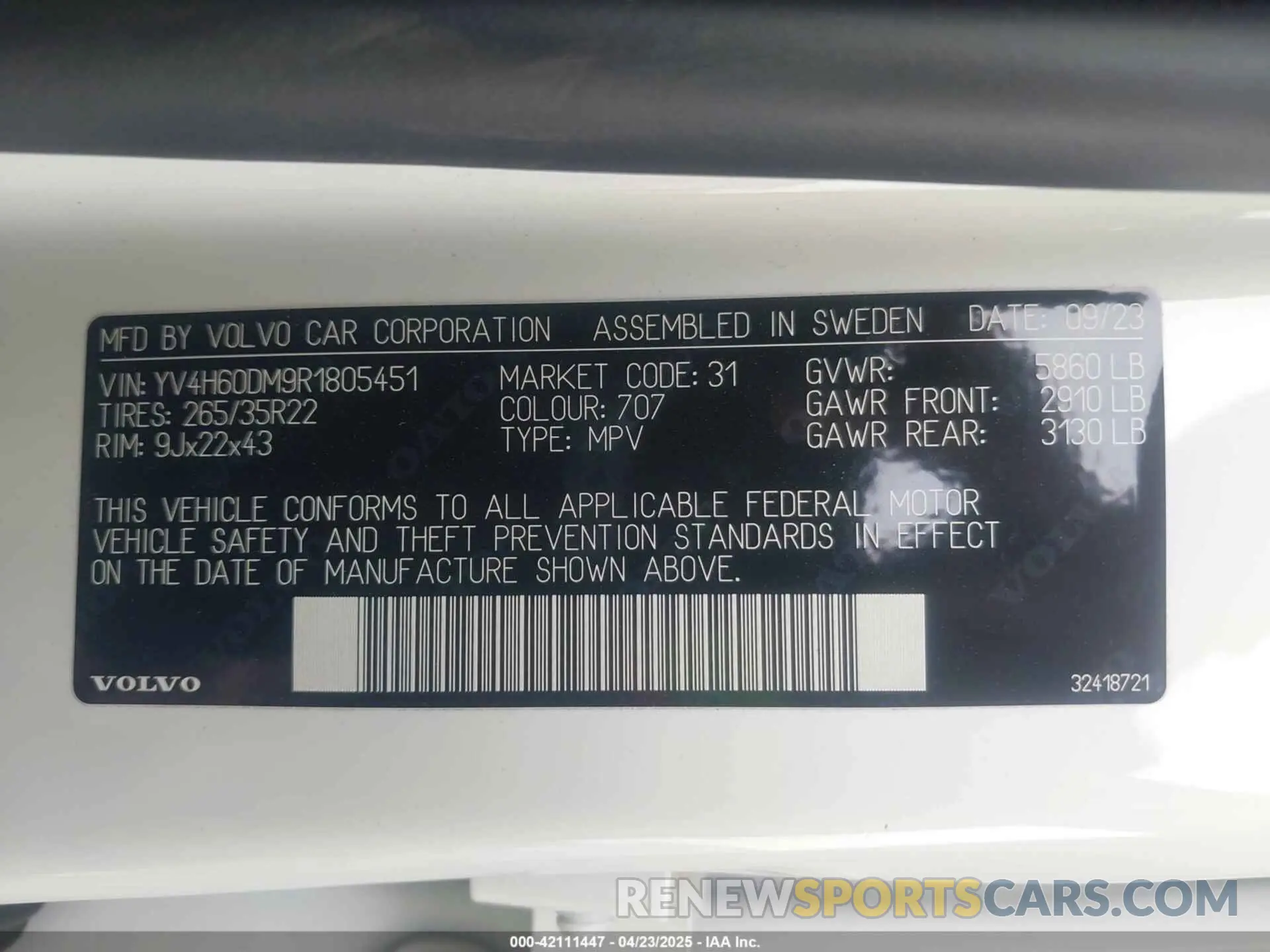 9 Photograph of a damaged car YV4H60DM9R1805451 VOLVO XC60 RECHARGE PLUG-IN HYBRID 2024
