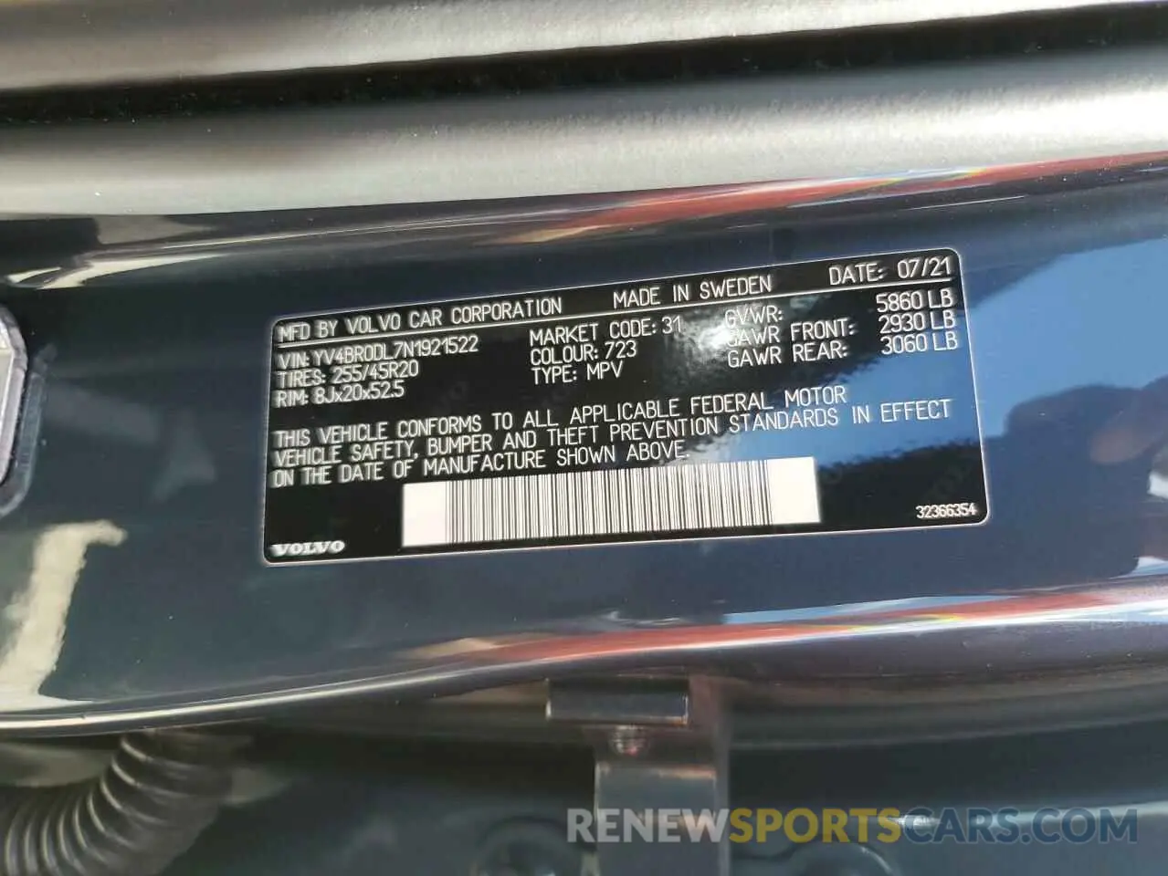 14 Photograph of a damaged car YV4BR0DL7N1921522 VOLVO XC60 T8 RE 2022