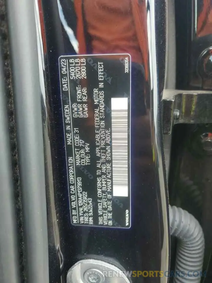 14 Фотография поврежденного автомобиля YV4L12RA4P1379913 VOLVO XC60 ULTIM 2023