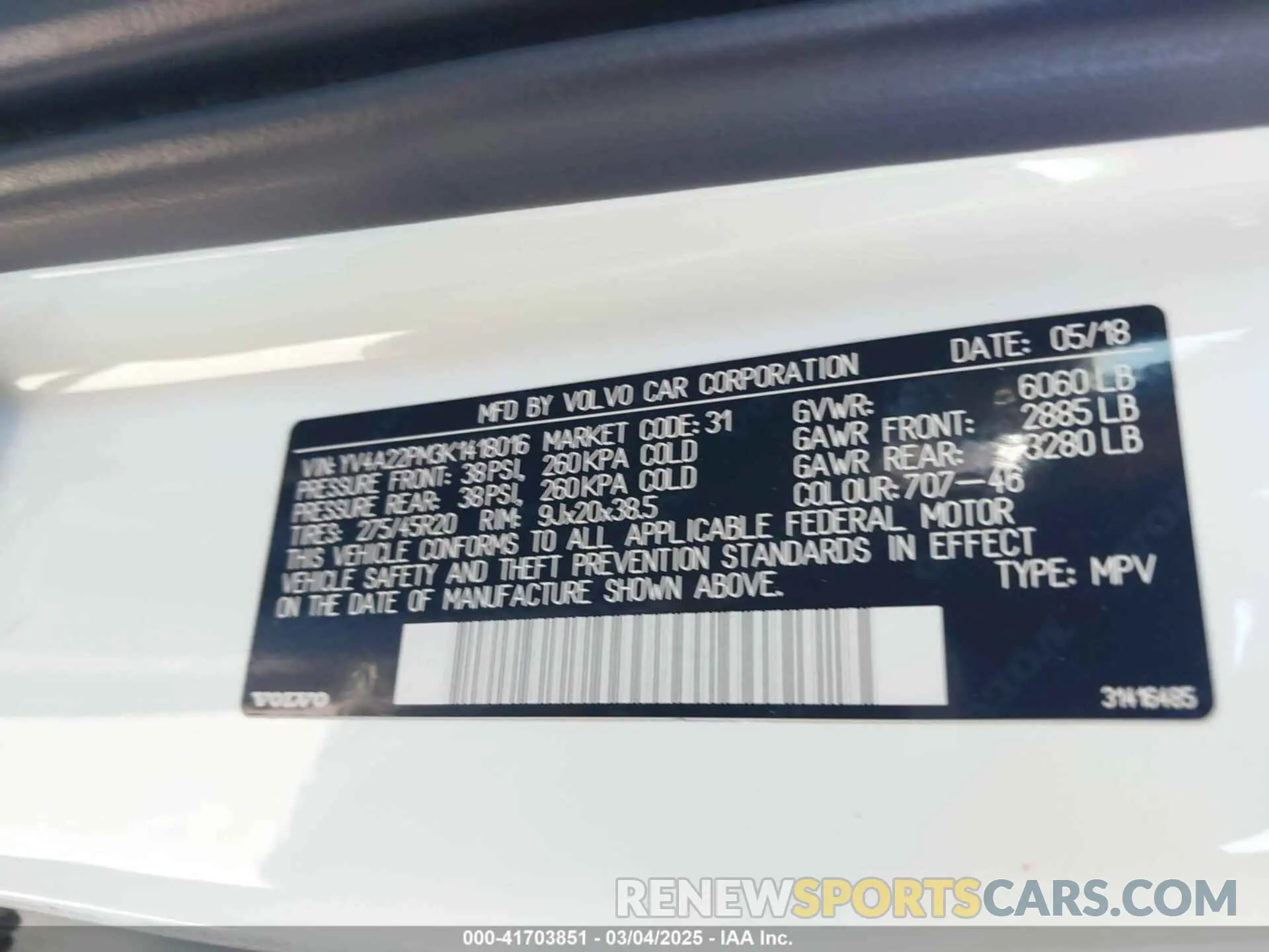 9 Фотография поврежденного автомобиля YV4A22PM3K1418016 VOLVO XC90 2019