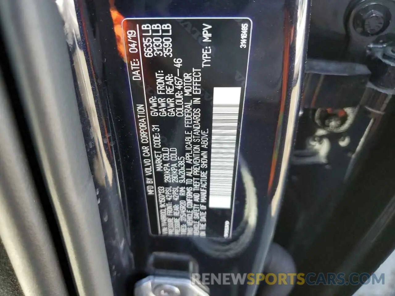 10 Фотография поврежденного автомобиля YV4BR0CL1K1507133 VOLVO XC90 2019