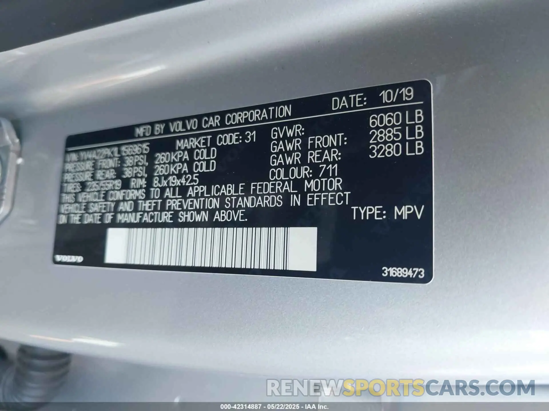 9 Фотография поврежденного автомобиля YV4A22PK1L1569615 VOLVO XC90 2020