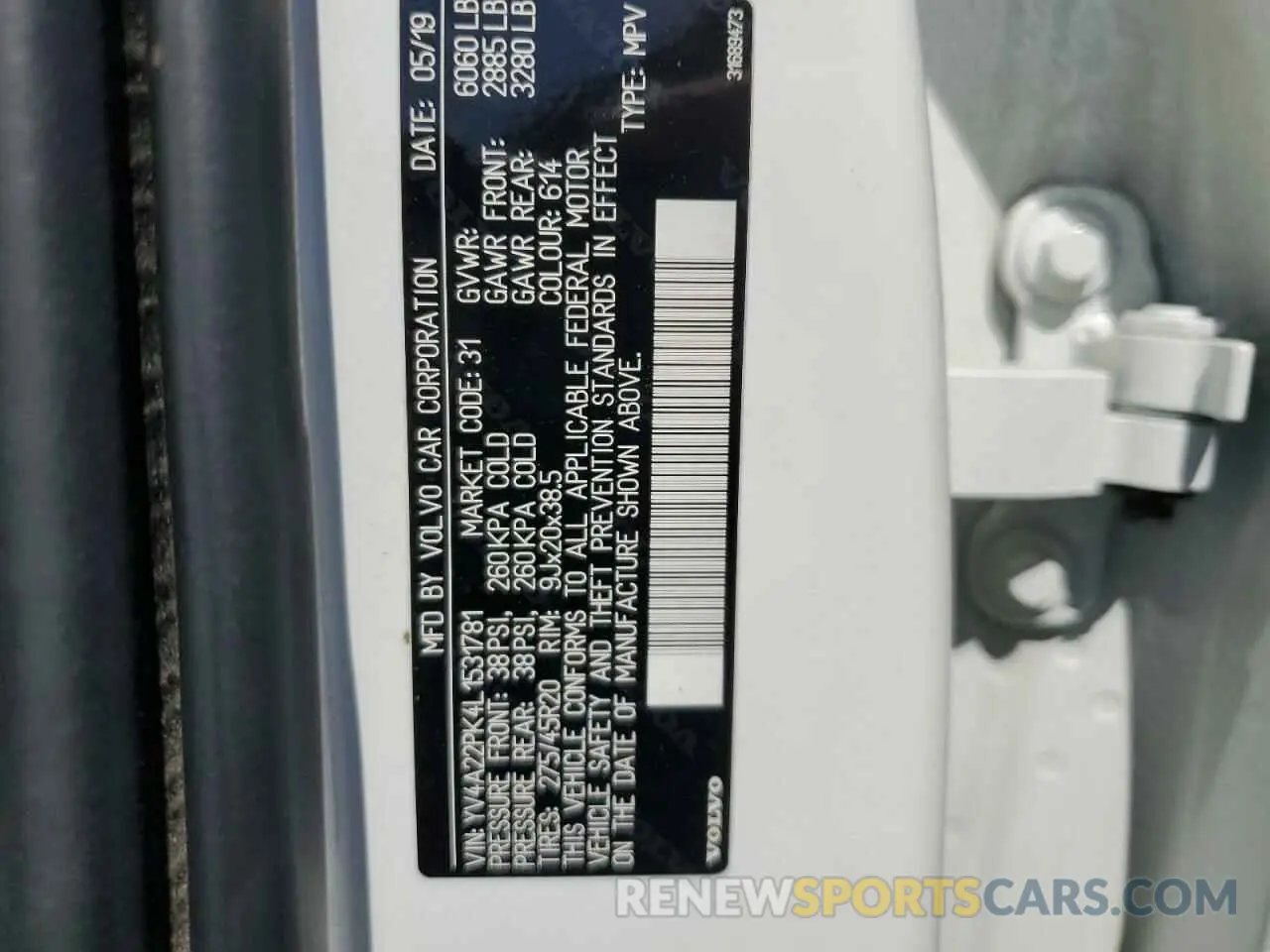 12 Фотография поврежденного автомобиля YV4A22PK4L1531781 VOLVO XC90 2020
