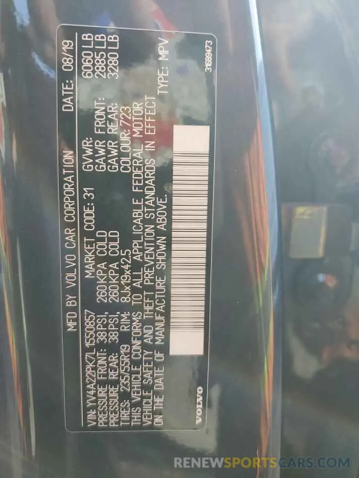 14 Фотография поврежденного автомобиля YV4A22PK7L1550857 VOLVO XC90 2020