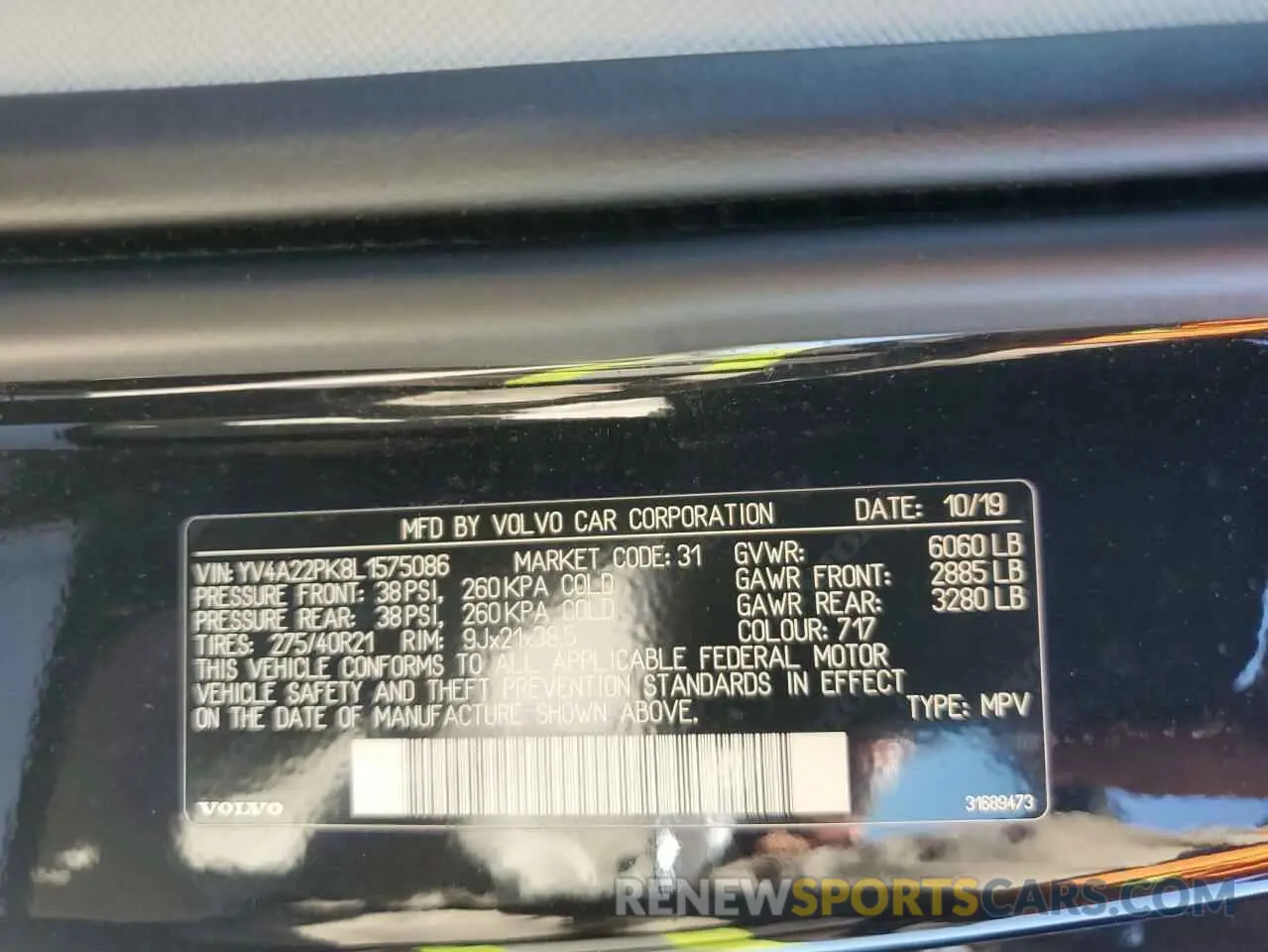 13 Фотография поврежденного автомобиля YV4A22PK8L1575086 VOLVO XC90 2020