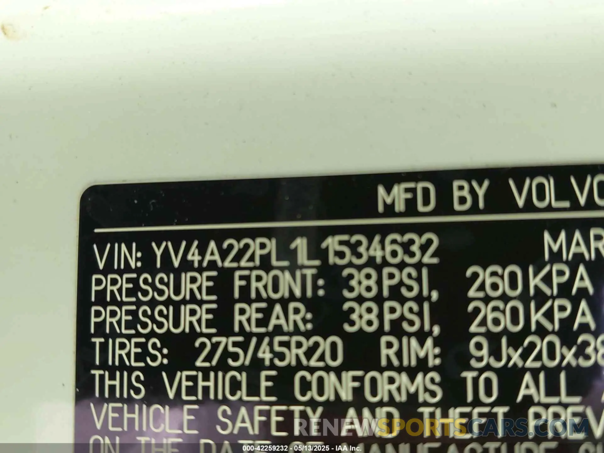 9 Фотография поврежденного автомобиля YV4A22PL1L1534632 VOLVO XC90 2020