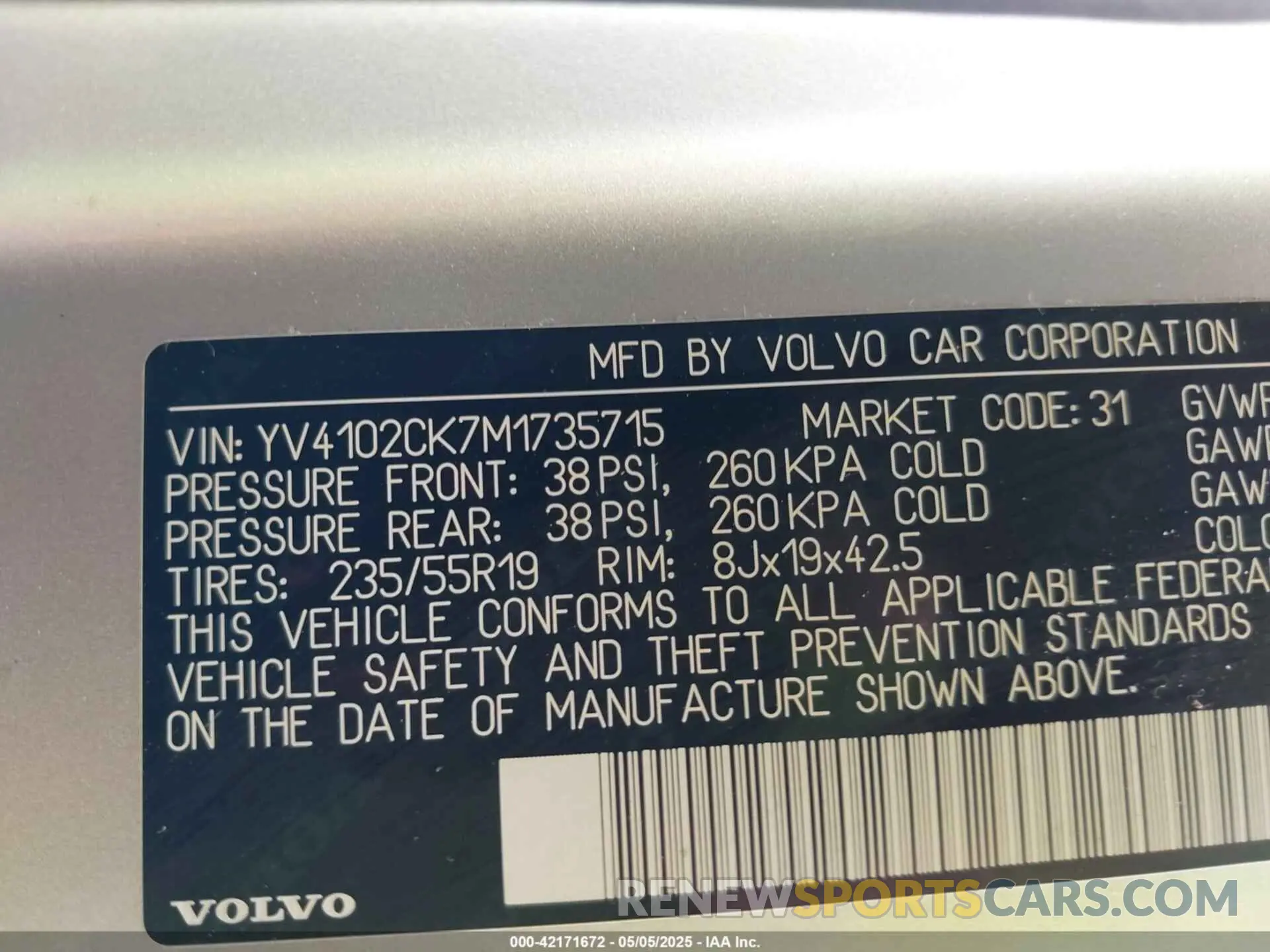 9 Фотография поврежденного автомобиля YV4102CK7M1735715 VOLVO XC90 2021