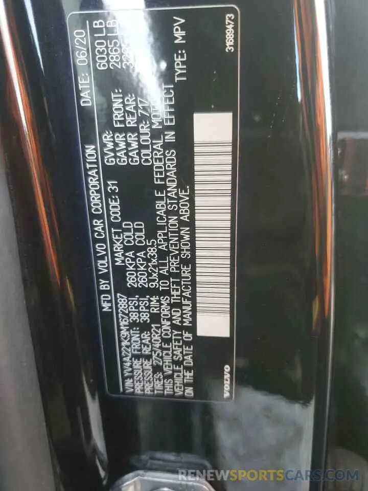 13 Photograph of a damaged car YV4A221K9M1672887 VOLVO XC90 2021