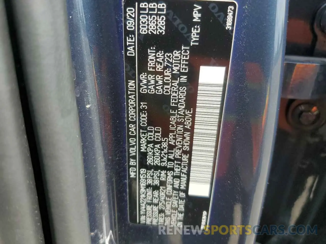 14 Photograph of a damaged car YV4A221K9M1691519 VOLVO XC90 2021