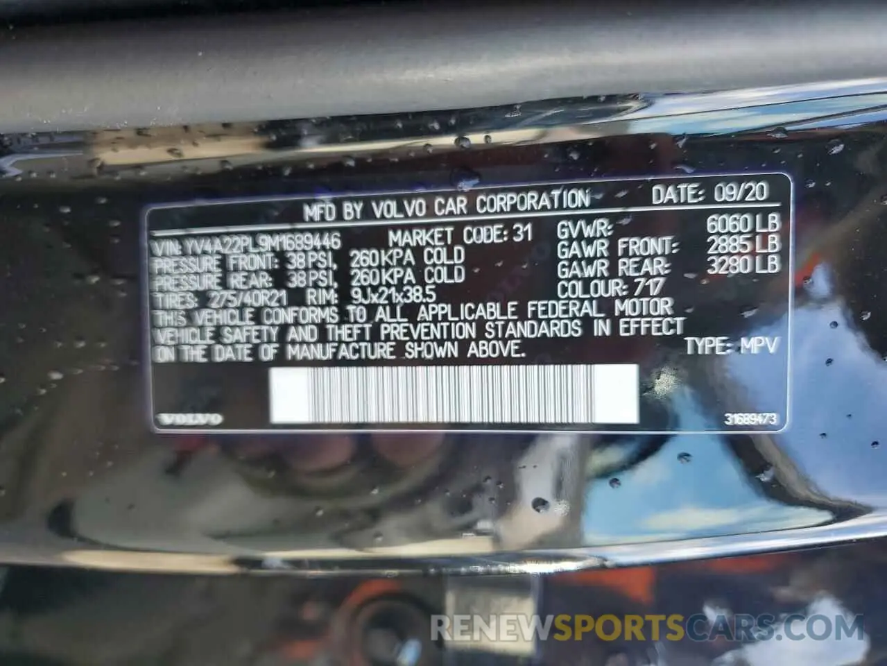 14 Photograph of a damaged car YV4A22PL9M1689446 VOLVO XC90 2021
