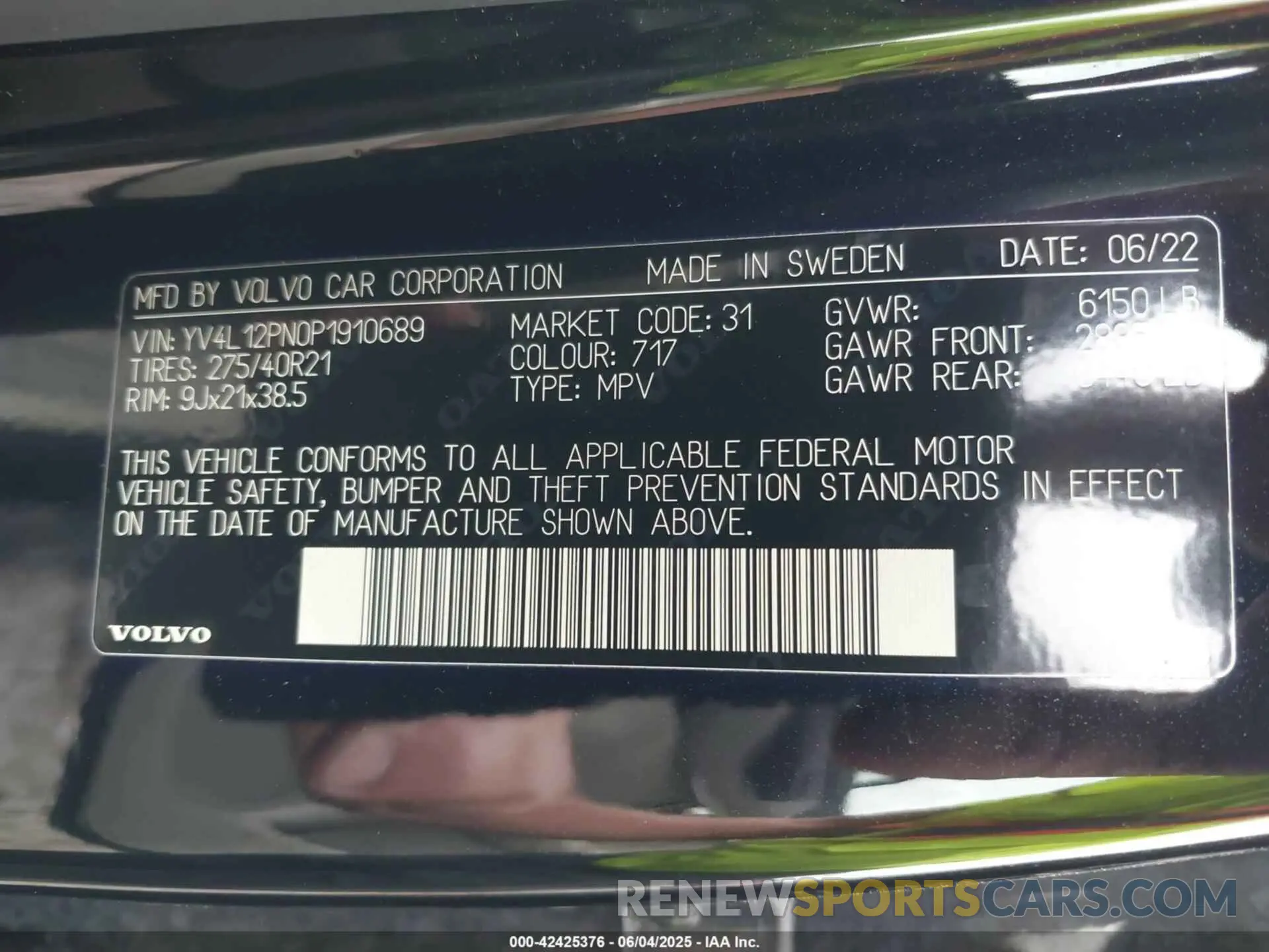 9 Фотография поврежденного автомобиля YV4L12PN0P1910689 VOLVO XC90 2023
