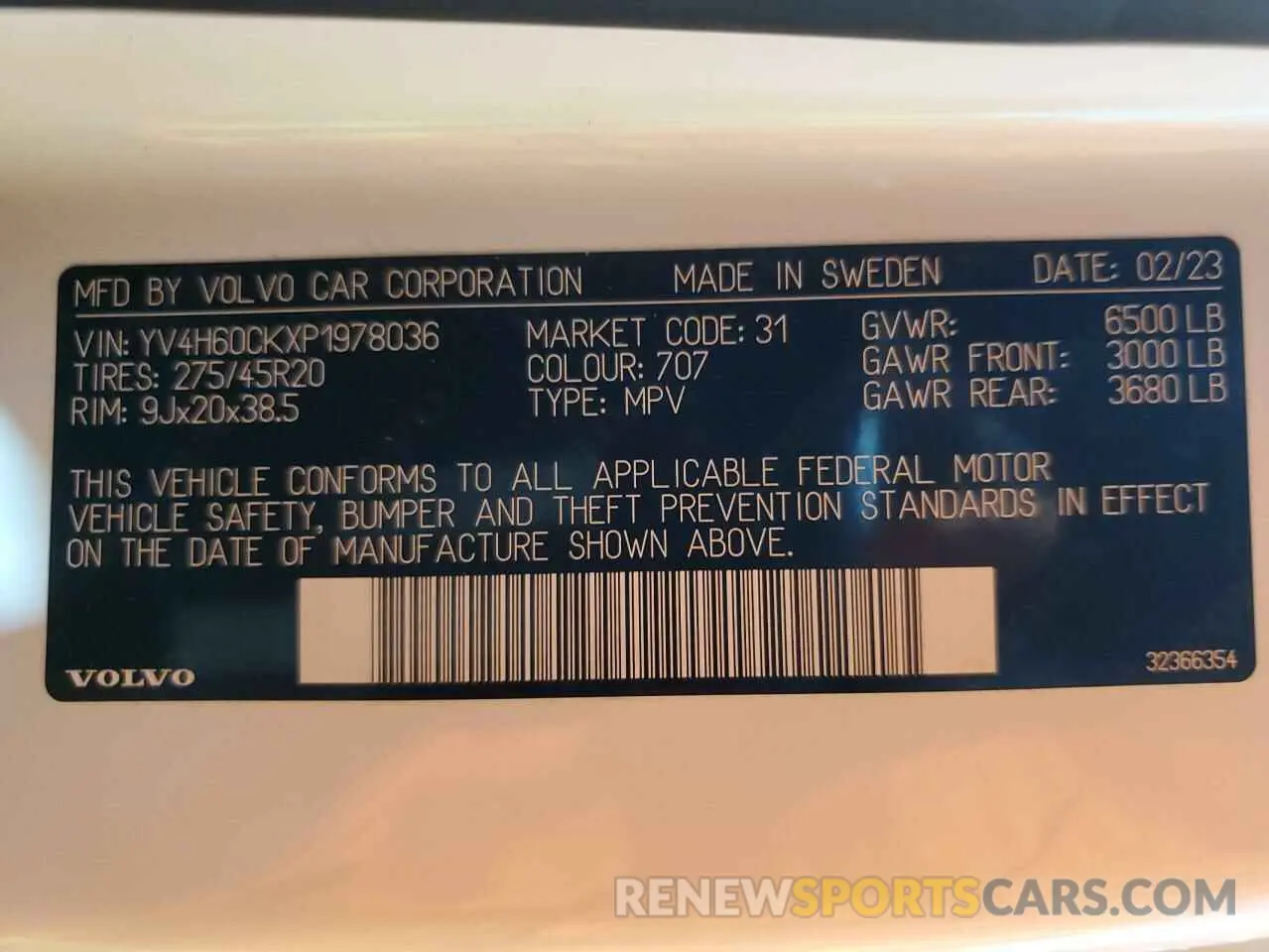 13 Фотография поврежденного автомобиля YV4H60CKXP1978036 VOLVO XC90 CORE 2023