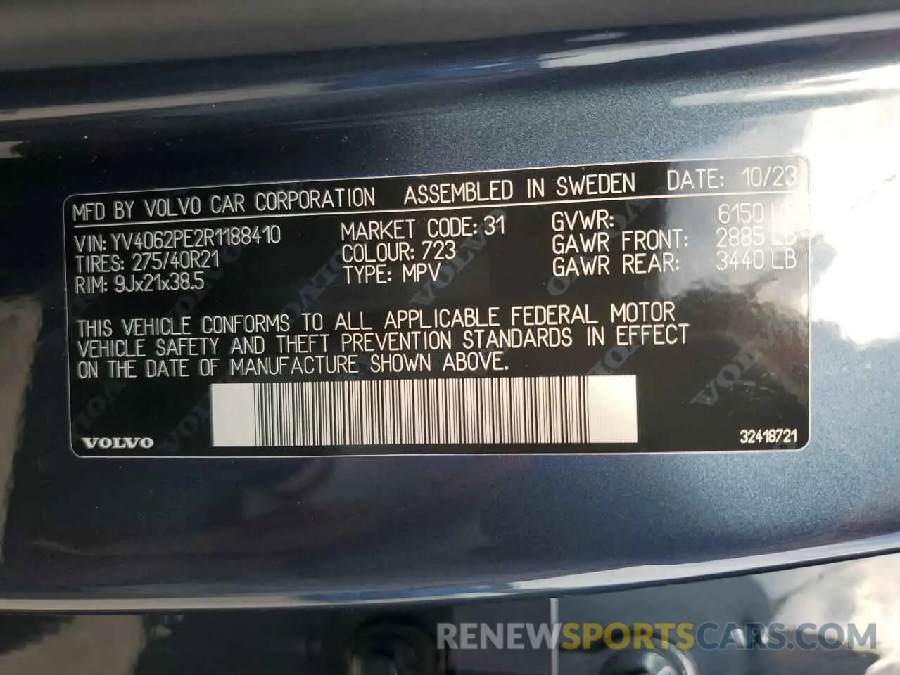 14 Photograph of a damaged car YV4062PE2R1188410 VOLVO XC90 PLUS 2024