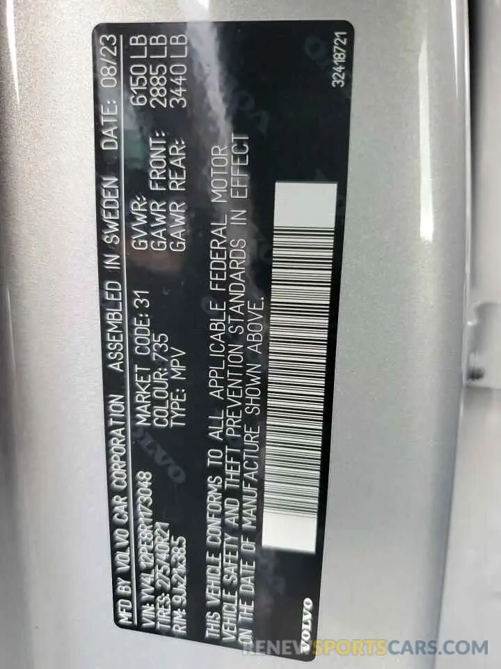 13 Фотография поврежденного автомобиля YV4L12PE8R1173048 VOLVO XC90 PLUS 2024