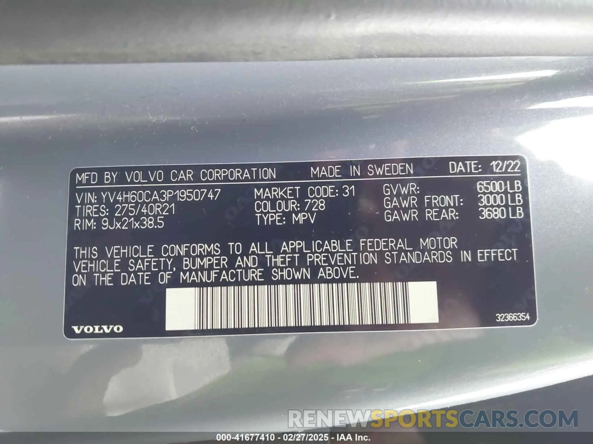 9 Photograph of a damaged car YV4H60CA3P1950747 VOLVO XC90 RECHARGE PLUG-IN HYBRID 2023